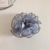 Goma para el pelo de organza plisada estilo coreano, suave y versátil, con diseño de estrellas, para mujeres, para coleta baja informal, accesorio elástico para el cabello