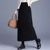 Nueva Falda Lápiz de Punto Grueso Invierno 2025 Falda Larga de Lana de Longitud Media Falda Lápiz de Cintura Alta Falda Larga de Moda