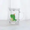 Copo de leite espessado para crianças com copo graduado, canudo, copo de vidro, suco de fruta, bebida, copo de leite em pó com alça e tampa, copo de água