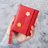 Billetera Corta Explosiva para Mujer, Delgada, Plegable en Tres, Multifunción, Pequeña, Corazón de Niña, Moda, Mini Billetera, Portatarjetas Uno