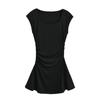Estilo Americano Chica Caliente Kardashian Cintura Plisada Bolso de Hombro Vestido para Mujer Verano Delgado Pequeño Falda de Corte A Falda para Mujer