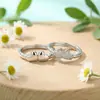 Anillo de Cobre Chapado con Forma de Corazón Dulce Estilo Coreano con Circonita Microincrustada, Anillo Ajustable de Lujo Ligero, Joyería de Banda Lisa de Moda Tendencia Nicho