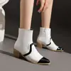 Botas Martin caña corta punta fina para mujer 40 nuevas botas europeas y americanas costura gruesa 48 comercio exterior botas romanas talla grande tacón