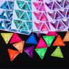 Triângulo Neon Fluorescente Costurado à Mão Strass de Vidro Diamante Fivela Plana Acessórios DIY Roupas Material Acessórios Vestido de Noiva
