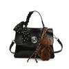 Bolso pequeño cuadrado texturizado estilo occidental retro para mujer, bolso bandolera sencillo e informal de moda para invierno 2024.