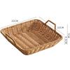 Cesta de sobremesa de frutas criativas quadradas tipo rattan Prato de frutas secas de estilo europeu prato de lanche doméstico cesta de bandeja de chá da tarde de doces