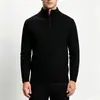 Suéter Nuevo para Hombre Otoño/Invierno 2026 Transfronterizo, Tejido de Punto con Cuello Alto y Media Cremallera, Jersey Rayado, Camiseta Básica Versátil para Hombre