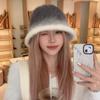 Coreia do Sul outono e inverno gradiente cor coelho pele bacia chapéu rosto-olhando pequeno viagem ao ar livre quente moda feminina chapéu balde
