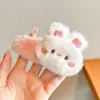 Pinza para el cabello de oso de peluche para mujer, Pinza lateral grande para otoño e invierno para flequillo, Linda pinza de pico de pato