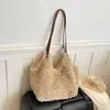 Bolsa de Pelúcia Grande Capacidade Shuai Mijia Feminina 2026 Outono Nova Bolsa de Ombro Único Bolsa de Mão Estilo Preguiçoso para o Trabalho Bolsa Tote