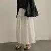 Primeiro amor vestido branco pequeno. Primavera de 2025 Novo Artesanato Natural Linho Enrugado A Bolo Saia Branca Verão Novo