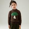 Suéter de Punto para Niños 100% Lana Pura Pequeño Hongo Dibujo Animado Jacquard Niñas Suéter de Cachemira Suéter Grueso Lindo Estilo Occidental