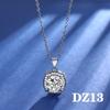 Collar de moissanita de imitación de 2 quilates para mujer, chapado en platino PT950, cadena de clavícula con colgante de ocho corazones y ocho flechas de circonita.