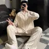 Pijama para Hombre Primavera y Otoño Seda de Hielo Manga Larga 2026 Nuevo Dibujos Animados Elegante Juvenil Seda Otoño Conjunto de Ropa para el Hogar
