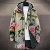 Estação Independente Transfronteiriça Temu Nova Série Floral com Zíper Outono e Inverno Conjunto de Algodão com Capuz Sarja Forro Longo Cinza