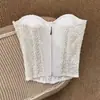 Elegante Top Tubo Branco Tridimensional de Socialite, Camada Base Chic Slim-Fit Estilo Coreano para Roupas de Exterior