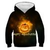 Sudaderas de Otoño Cabeza de Calabaza de Halloween Sudaderas con Estampado 3D Niños Niñas Sudaderas con Capucha Pulóver Tops Moda Infantil