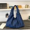 Moda Jeans Transfronteiriça Bolsa Casual Lisa Simples 2026 Nova Tendência Elegante Bolsa de Ombro Tote para Mulheres