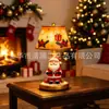 Nueva Lámpara de Mesa Navideña Brillante de Papá Noel y Reno Artesanía de Resina Adorno Decorativo Creativo para el Hogar