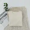 Camiseta interior para niños Estilo Otoño 2025 Color Sólido Cuello Redondo Camiseta interior para Niños y Niñas, Modelo Básico Versátil para Niños