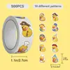500 Adesivos/Rolo Adesivos de Rolo Pato Amarelo Pequeno Desenho Animado Patinhos Fofos Adesivos Divertidos para Crianças Adesivos Decorativos DIY