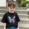 Camiseta de Verano para Niñas 2026 Nuevo Estilo Moda Infantil Estilo Coreano Camiseta de Verano de Manga Corta para Niñas Camiseta de Algodón Puro Top de Moda