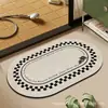 Tapete de Chão para Banheiro em Lama de Diatomáceas Estilo Francês de Luxo Leve Toque de Alto Padrão Absorção de Água do Vaso Sanitário Secagem Rápida Tapete Decorativo Envio Direto da Fábrica