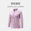 Pijama de una pieza de algodón grueso con cuello alto y manga larga, tejido de primavera, otoño e invierno, para hombres de mediana edad y ancianos, traje de casa para mujer