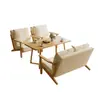 Conjunto de mesa e cadeiras para café, poltrona individual para loja de milk tea, área de jantar comercial de lazer para pousada e hotel, estilo madeira natural