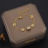 Pulseira Simples de Aço Titânio Estilo Coreano Feminina Design de Nicho Ins Celebridade da Internet Pulseira para Cintura de Homem Pequeno Pulseira Elegante Versátil