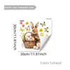 Variedad de Creativas Pegatinas de Ventana de Flores de Pascua, Conejo, Huevo y Mariposa para Decoración de Dormitorio y Sala de Estar, Pegatinas Electrostáticas para Vidrio