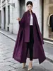 Abrigo chal largo extragrande transfronterizo, corte holgado y adelgazante, abrigo largo tipo bata con solapa y mangas murciélago, gabardina estilo Miyake