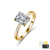 Anillo de Plata de Ley S925 con Esmeralda Moissanita de Cuatro Garras Banda Retorcida Simple Banda Pulida Joyería de Plata Ligera de Lujo
