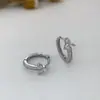 Pendientes de plata de ley 925 con turquesa azul, diseño geométrico de moda estilo ins, únicos y de alta gama, lujo ligero con incrustaciones de diamantes, pendientes de aro para mujer