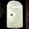 Venta al por mayor de fábrica Colgante de jade Han jade de montaña Tigre jade lago verde claro zodiaco Tigre colgante collar de jade