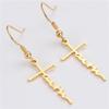 Pendientes de Acero Inoxidable con Letras Cruz Amor Europeos y Americanos Transfronterizos Luz de Lujo Sentido de Alta Gama Estilo Frío ins Pendientes de Moda
