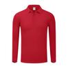 Camisa Polo de Manga Larga con Cuello Camisero Ropa de Trabajo Color Sólido Algodón Peinado de Fibra Larga Logo Bordado Algodón Puro Casual Versátil