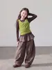 Conjunto de Top para Niñas 2026 Otoño Nuevo Estilo Conjunto de Dos Piezas en Contraste de Color en Capas para Niños Ropa de Manga Larga para Primavera y Otoño