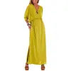 2025 Novos Produtos de Primavera e Verão Europeus e Americanos Cruzados Estação Independente Aliexpress Vestido de Cor da Moda Cintura Alta Fenda Decote V