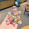 Tortuga adorno de escritorio grande para cortar fruta personalizada, juguete rompecabezas líquido con aceite, lindo y alivia el estrés
