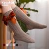 Calcetines para Otoño e Invierno, Calcetines a Media Pantorrilla, Calcetines Cálidos de Algodón para Bebés, Calcetines Holgados para Bebés con Lazo, Calcetines Gruesos para Niñas al por Mayor