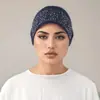 Gorro de strass de corte recto, nuevo estilo de moda, sombrero pañuelo para la cabeza de algodón y seda, gorro cálido de punto para primavera y otoño, sombrero turbante de diamantes para mujer