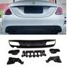 Adecuado para Mercedes-Benz Clase C 4 Puertas W205 2015-2018 Modificado a Estilo C63 Kit de Labio Trasero Labio Trasero Garganta Trasera
