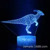 Série Dinossauro Colorida Luz Noturna 3D LED Toque Controle Remoto Criativo Presente de Natal Lâmpada de Mesa 3D Inteligente