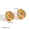 Pendientes Clásicos Transfronterizos con Forma de Croissant de Acero Inoxidable, Pendientes Galvanizados al Vacío de Oro de 18K, Pendientes de Acero de Titanio Que No Se Desvanecen