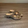 Primeira Temporada Encontro Salto Grosso Suave Tiras Únicas Chinelos Fita Mágica Dedos Abertos Para Usar Fora Simples Versátil Sandálias Femininas
