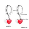Pendientes Populares de Amor Transfronterizos, Simples y Personalizados, Lindos Pendientes de Corazón con Goteo de Aceite Coloridos Estilo Girly, Pendientes de Acero Inoxidable