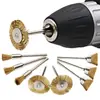 Mini cepillo de acero inoxidable alambre de cobre cepillo de molienda eléctrica vástago de 3MM taladro eléctrico tipo copa T desoxidación de metal pulido suministro directo de fábrica