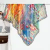 Estilo chino estilo pintura al óleo camelia moderno gasa 90 pañuelo cuadrado grande bufanda de seda para mujer bufanda de primavera y otoño con temperamento para combinar con camisa chal