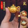 Latón gira la olla alrededor mini dragón y tetera de fénix inmediatamente cambian de manos para jugar mahjong artesanías de cobre de la suerte